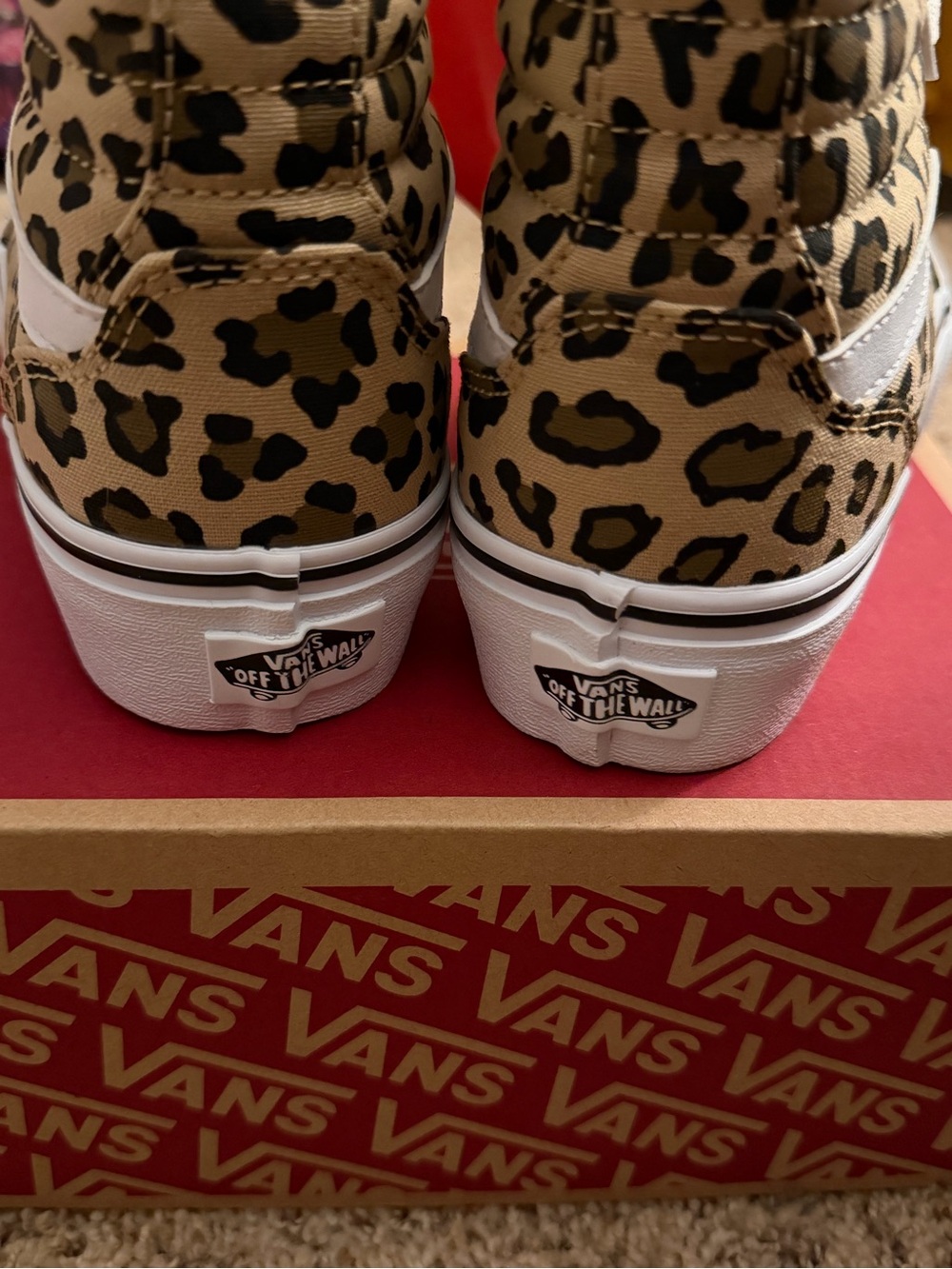 Vans High-Top Sneakers in Leopard Print — White Accent - Picture 4 of 8